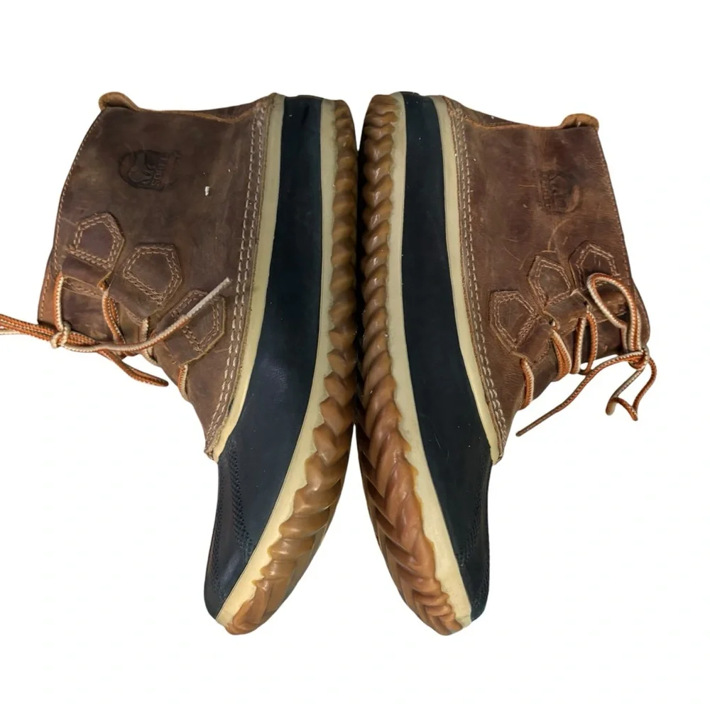 Sorel Out N About Waterproof Brown Leather Duck Boots – Women’s Sz 8.5 - Picture 4 of 9